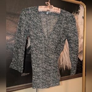 2/$20 Lucky Brand Wrap Blouse Floral Long Sleeve